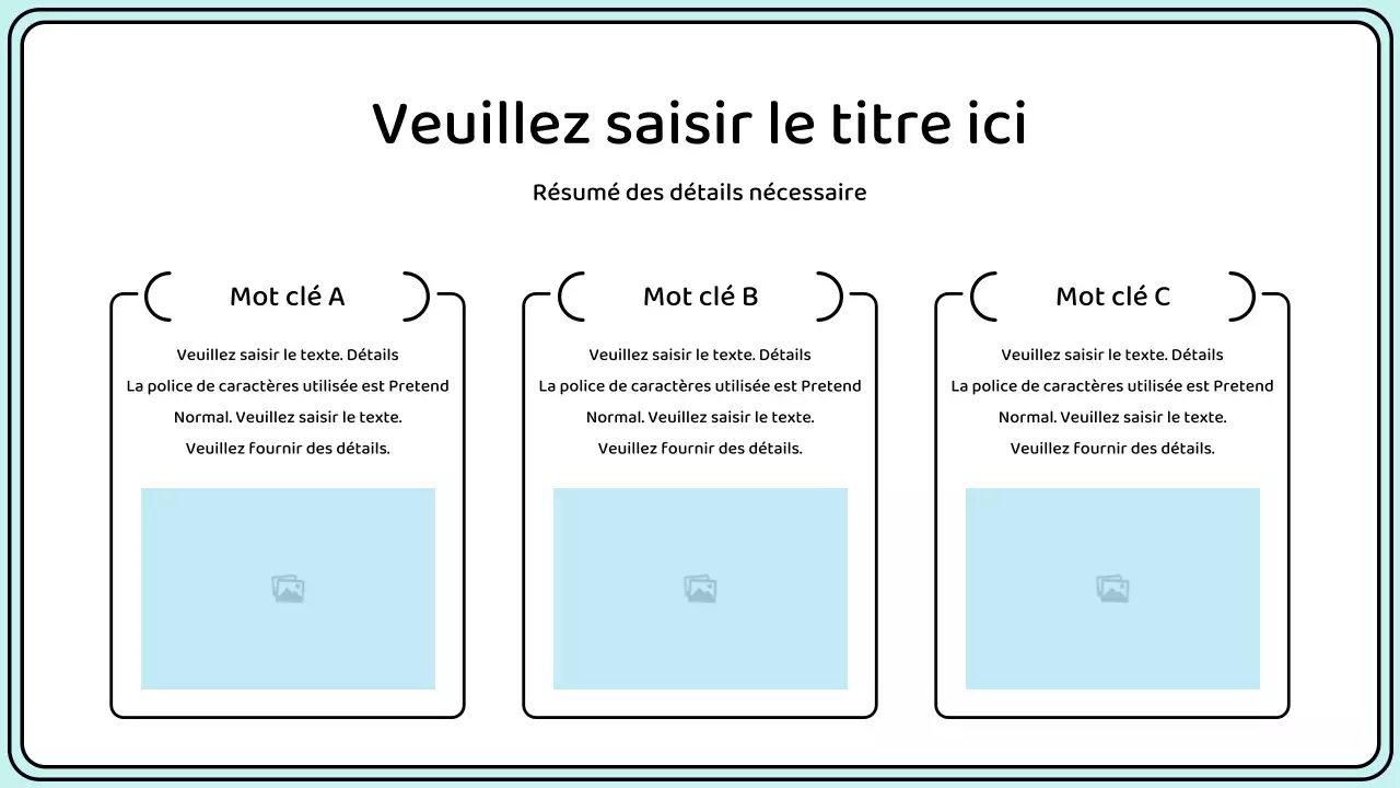 Mettez en évidence les mots-clés dans un style de ligne simple en jaune et menthe.