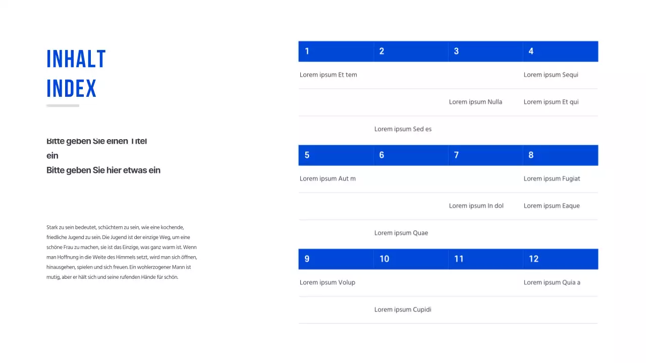 Ein einfacher Tisch in Blau