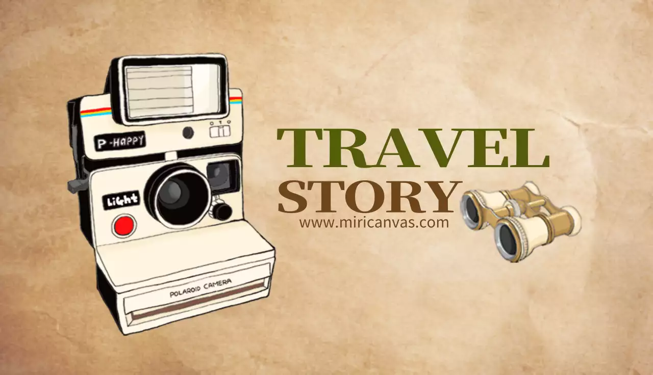 ベージュ レトロ 旅行 名刺