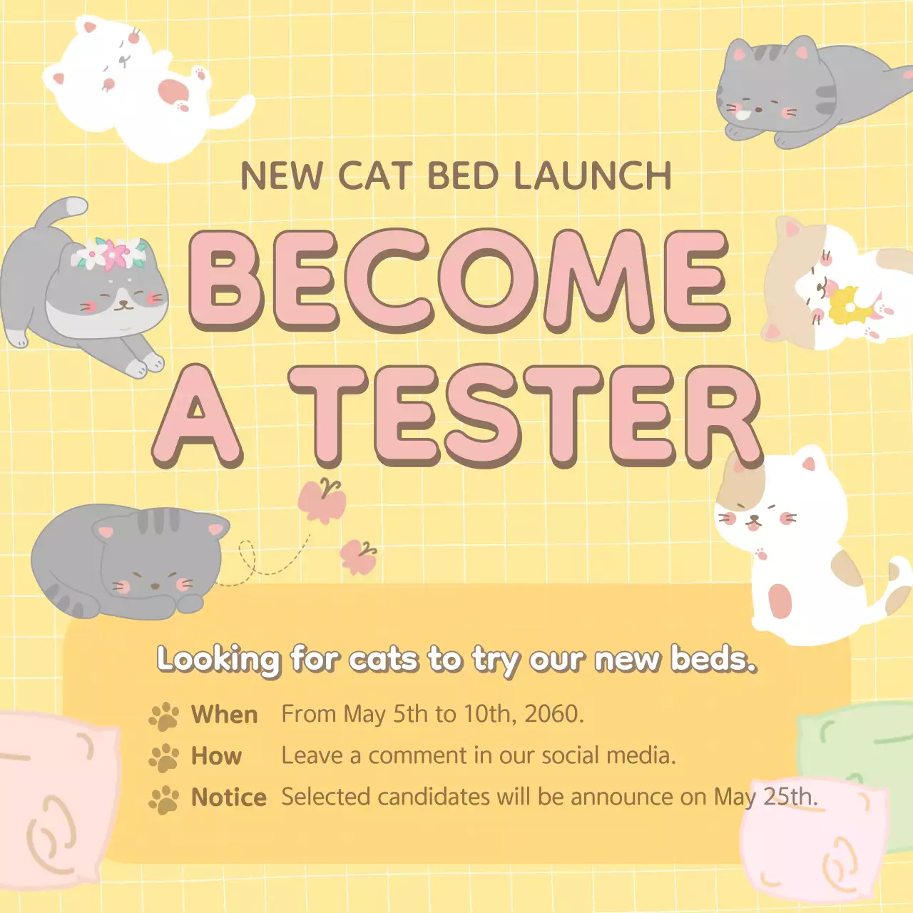 Promote your event to recruit supporters for Yellow the Cat