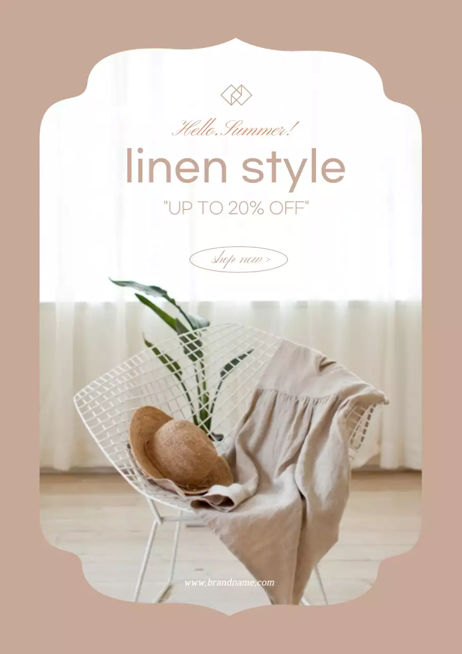 ベージュ シンプル ファッション ポスター