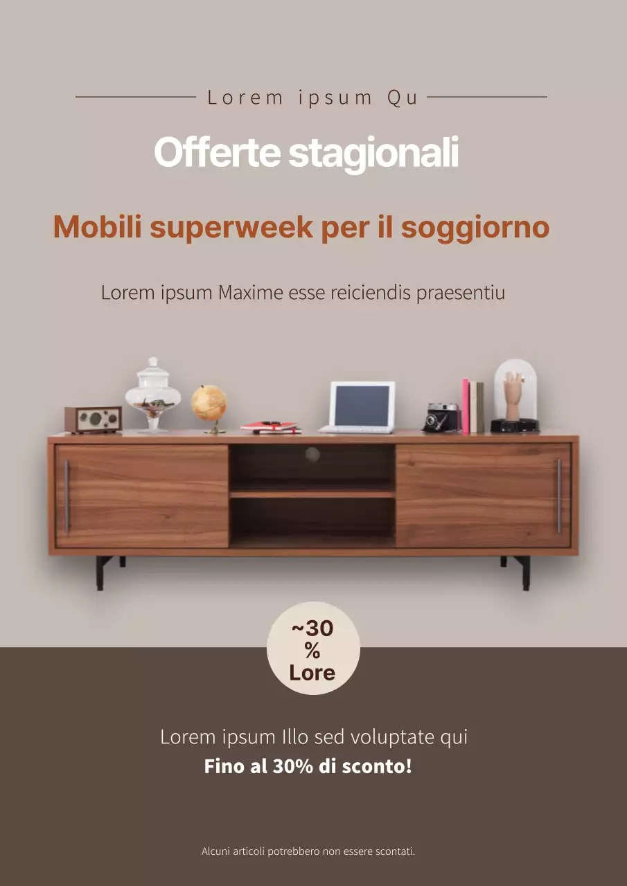 Manifesto web per la promozione di un evento sull'arredamento d'interni