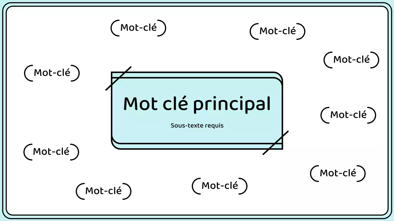 Mettez en évidence les mots-clés dans un style de ligne simple en jaune et menthe.