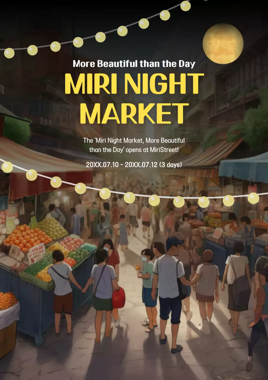 Yellow Cultural Market Event Poster