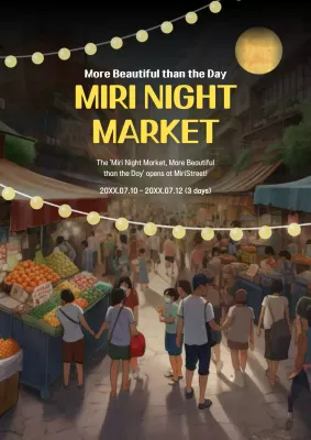 Yellow Cultural Market Event Poster