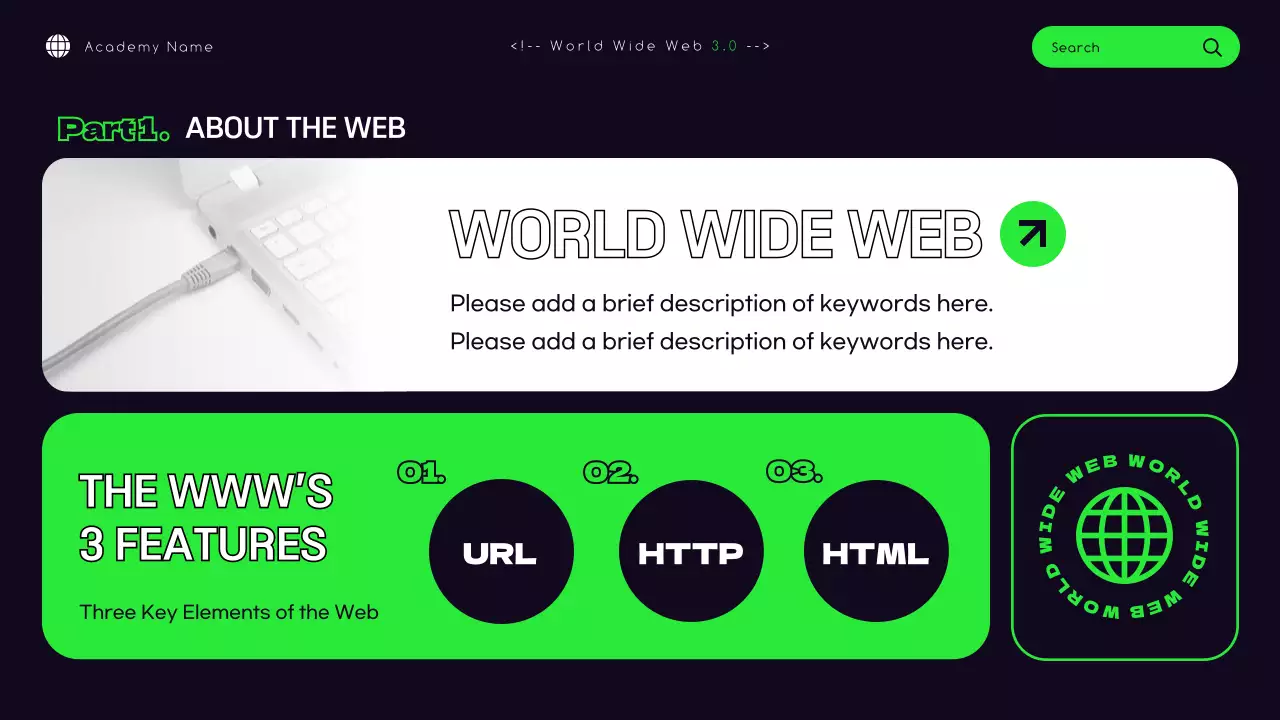 블랙 모던 웹 코스 프레젠테이션