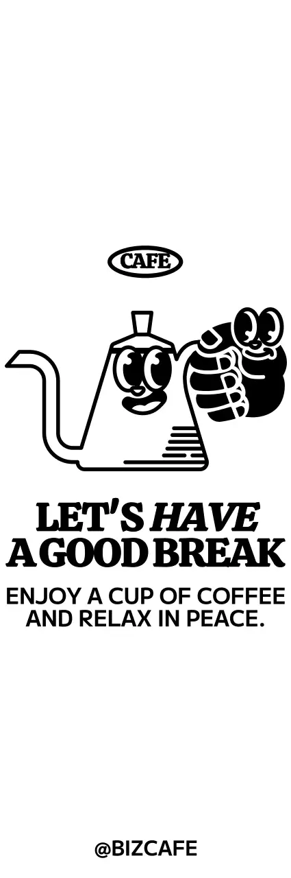 Para artigos de cafetaria bonitos e modernos ao estilo de personagens de mãos