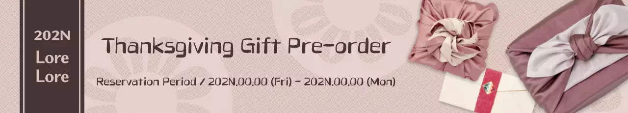 Um guia de pré-reserva festivo com um toque pesado e tradicional em tons de rosa e castanho