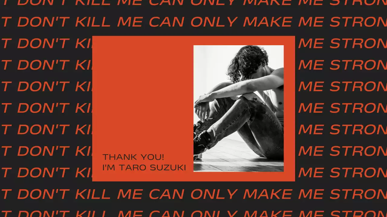 オレンジ モダン ダンス ポートフォリオ プレゼンテーション