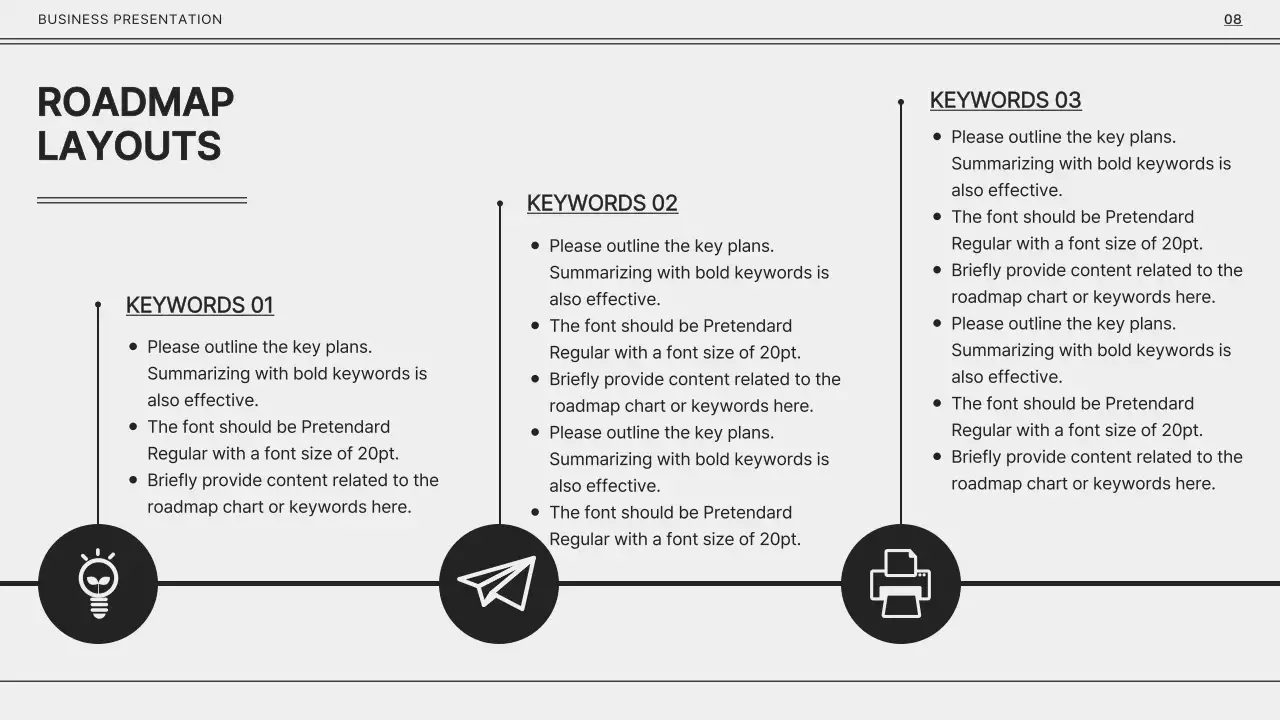 Monotone gray and black for a simple business presentation