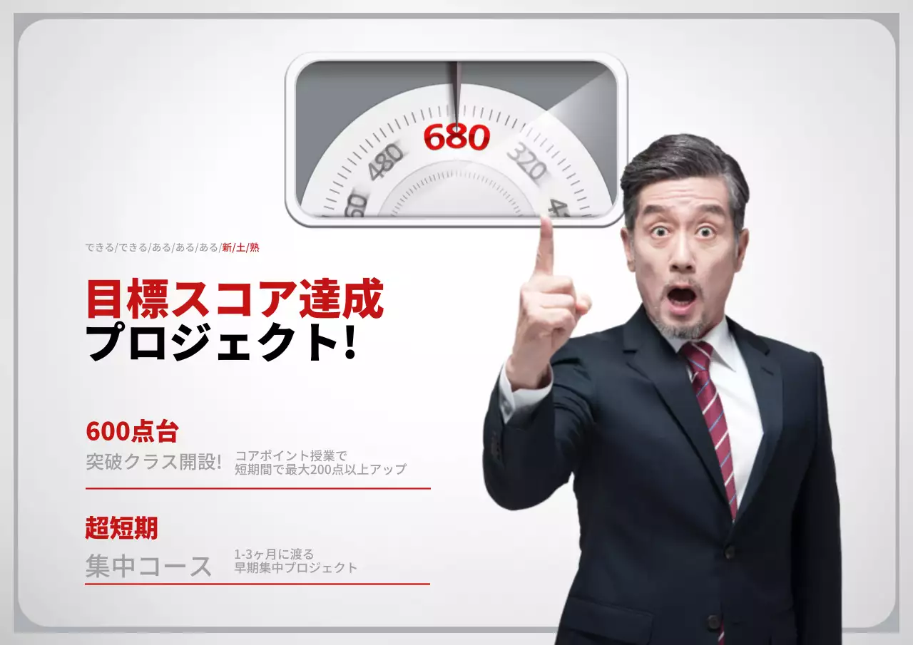 超短期TOEIC目標点数達成プロジェクト！
