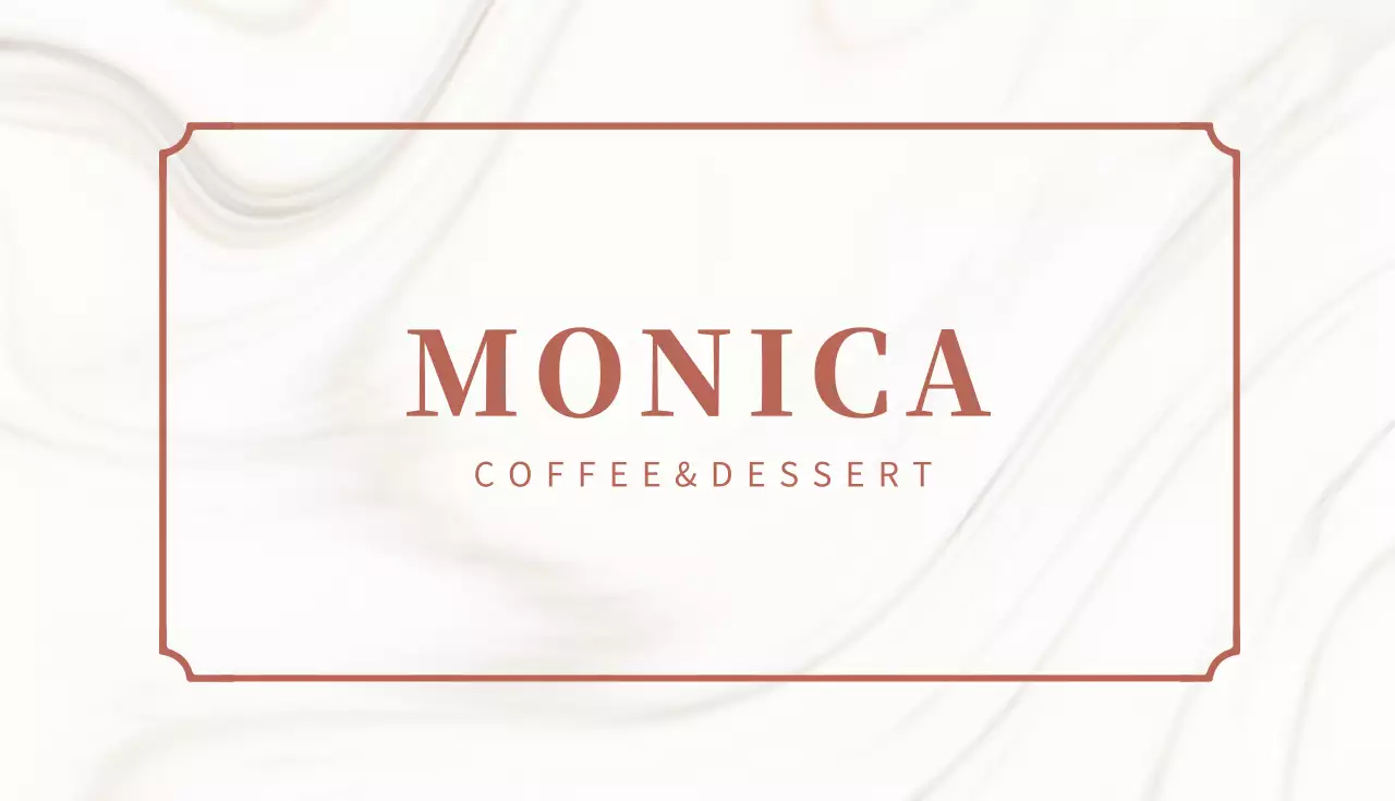 ベージュ シンプル カフェ 名刺