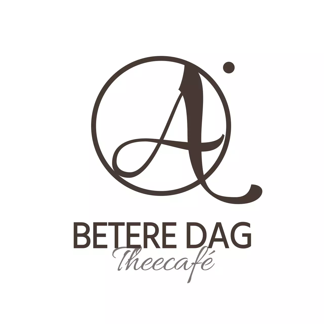 Emotionele kalligrafiestijl in bruin en wit voor een café