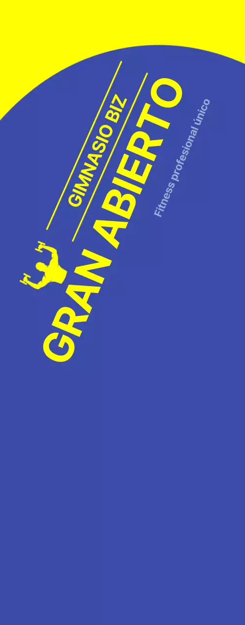 Banner promocional de gimnasio abierto con fondo azul