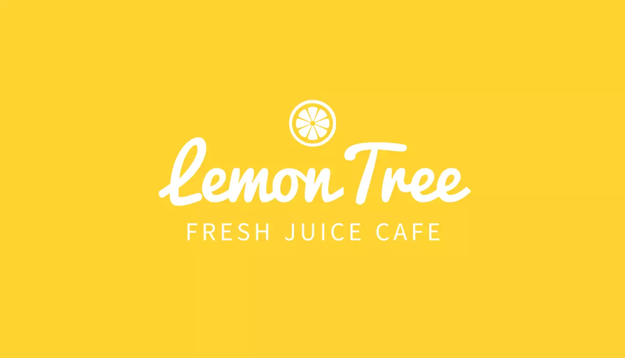 黄色 シンプル カフェ 名刺