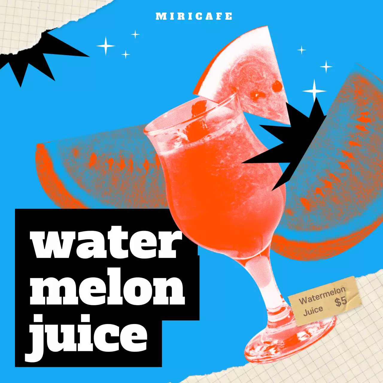 Blue Retro Juice Promotion Instagram Post