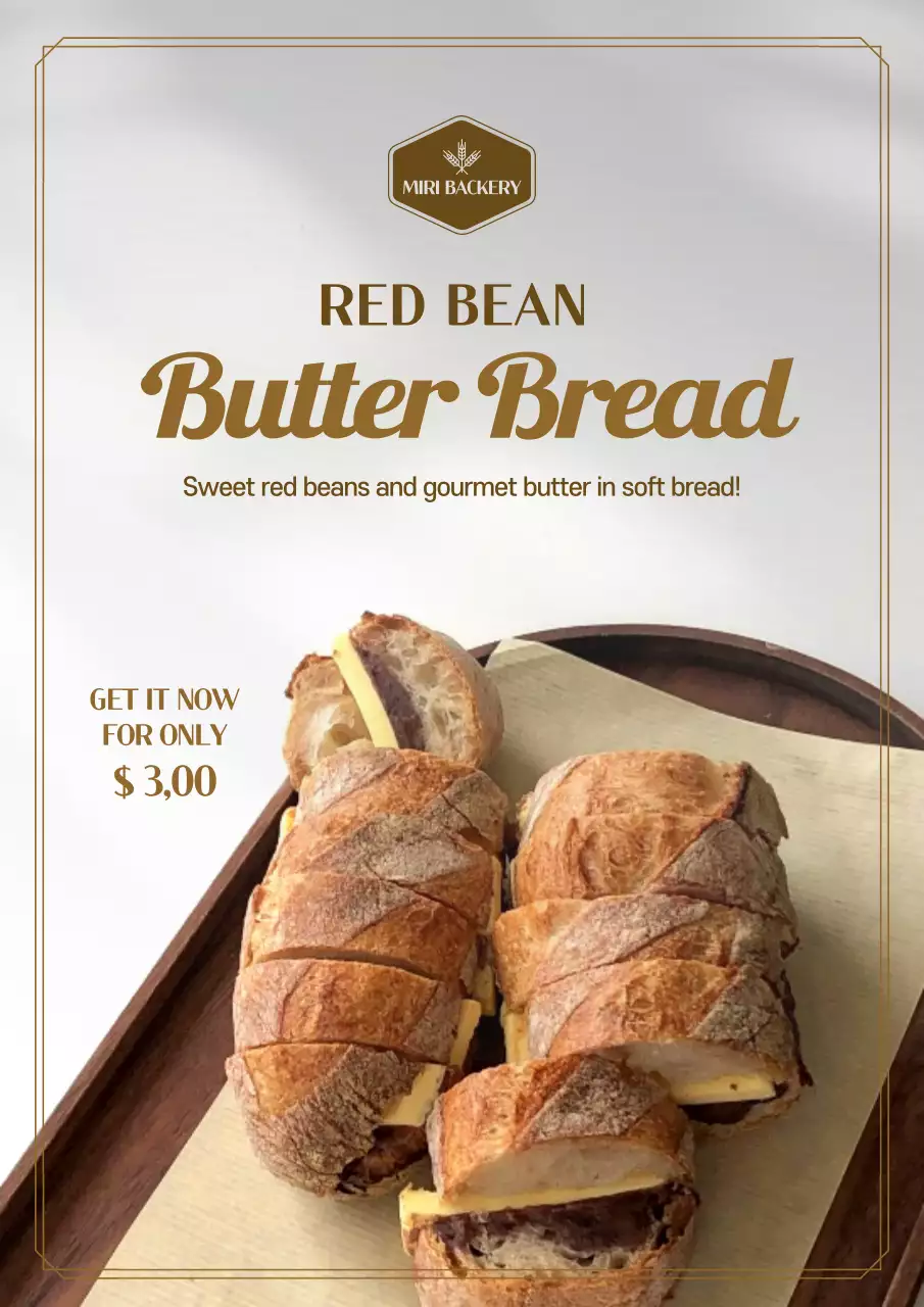 Beige Classic Bakery Promotion Poster