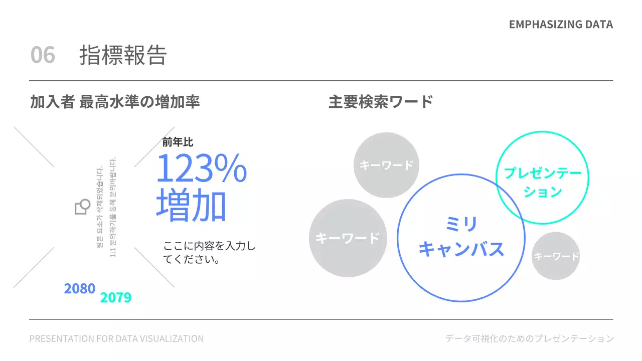 白黒 シンプル データ プレゼンテーション
