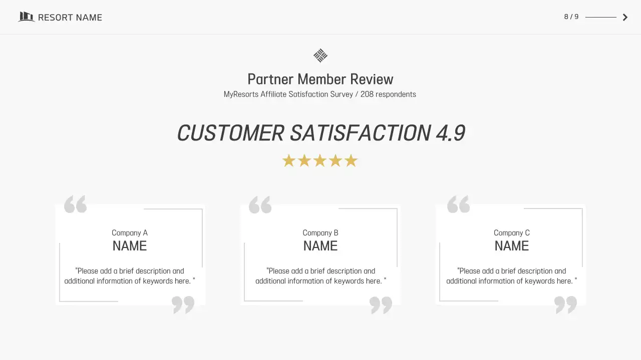 그레이 모던 리조트 제안 프레젠테이션