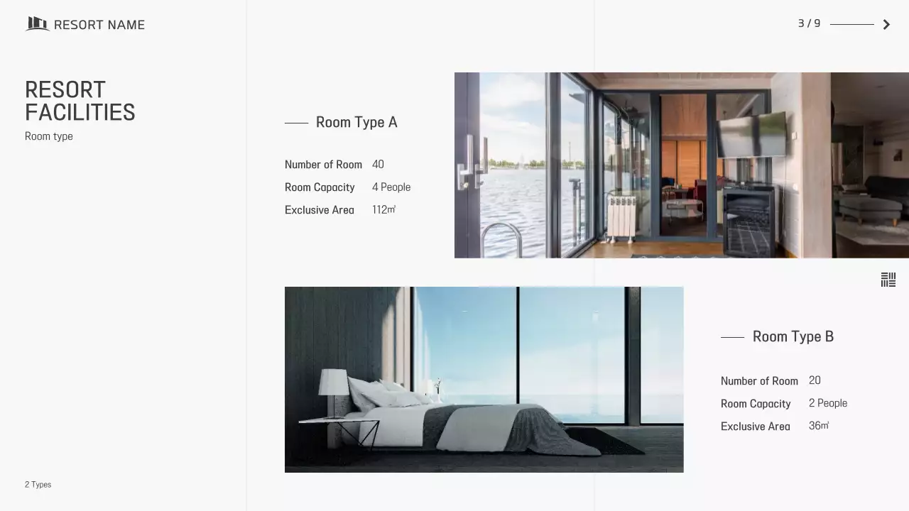 그레이 모던 리조트 제안 프레젠테이션