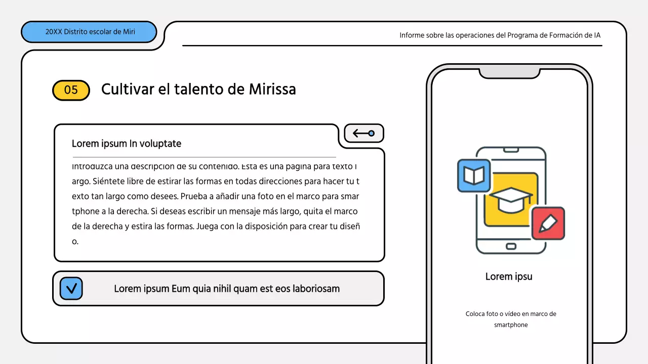 Kit de presentación de informes de formación en azul y amarillo
