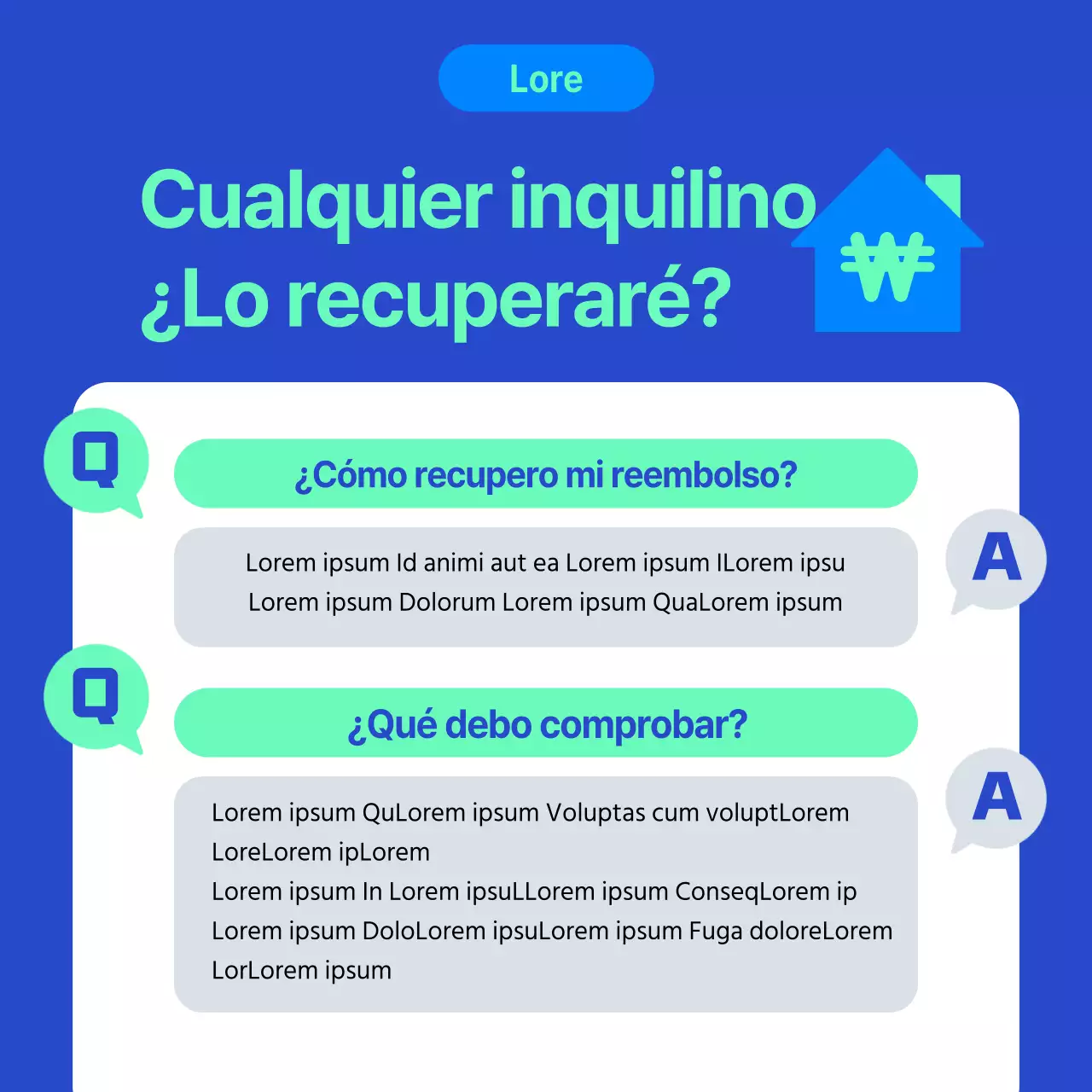 Icono de la casa azul y menta Provisión para reparaciones a largo plazo