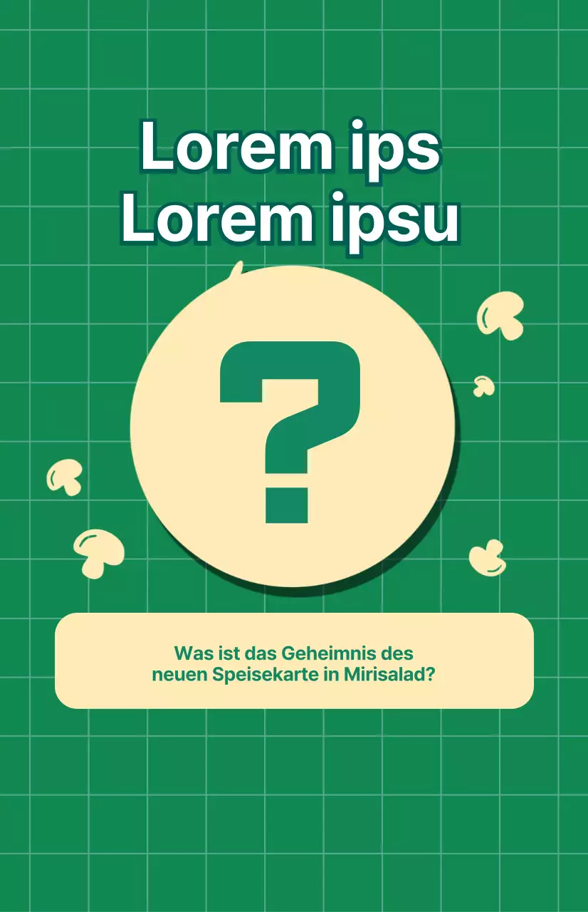 Werbung für ein neues Salatmenü mit grün kariertem Hintergrund