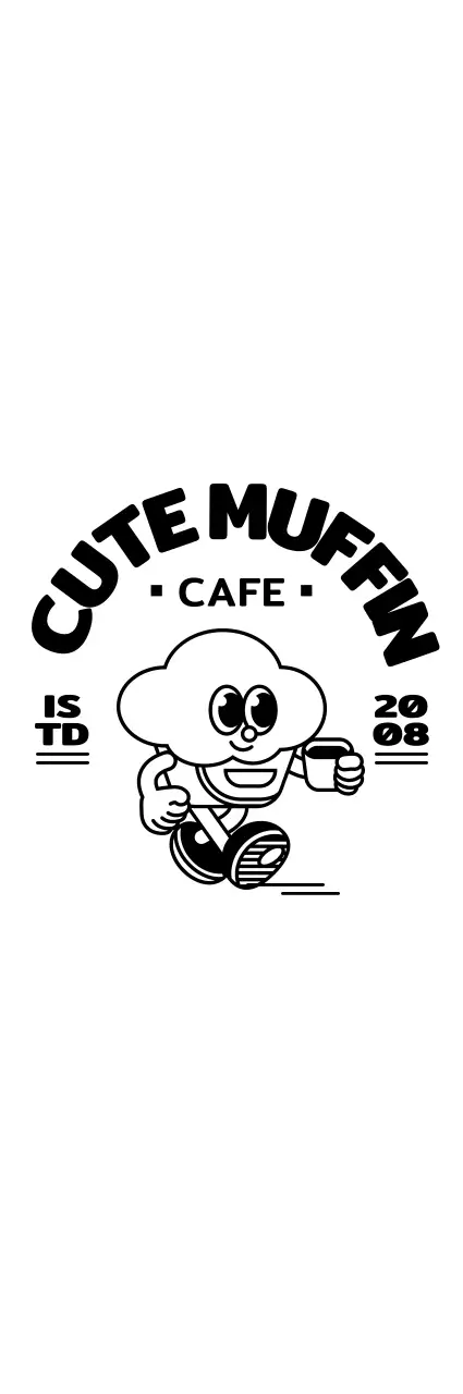 Estilo de personagem de cupcake giro para mercadoria de café