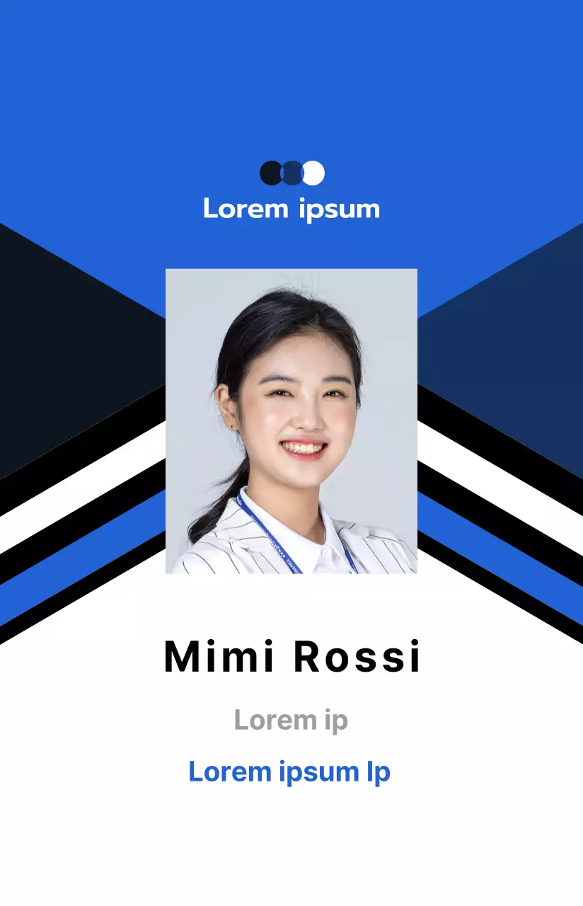 Un biglietto da visita per dipendenti semplice e professionale nei toni del blu