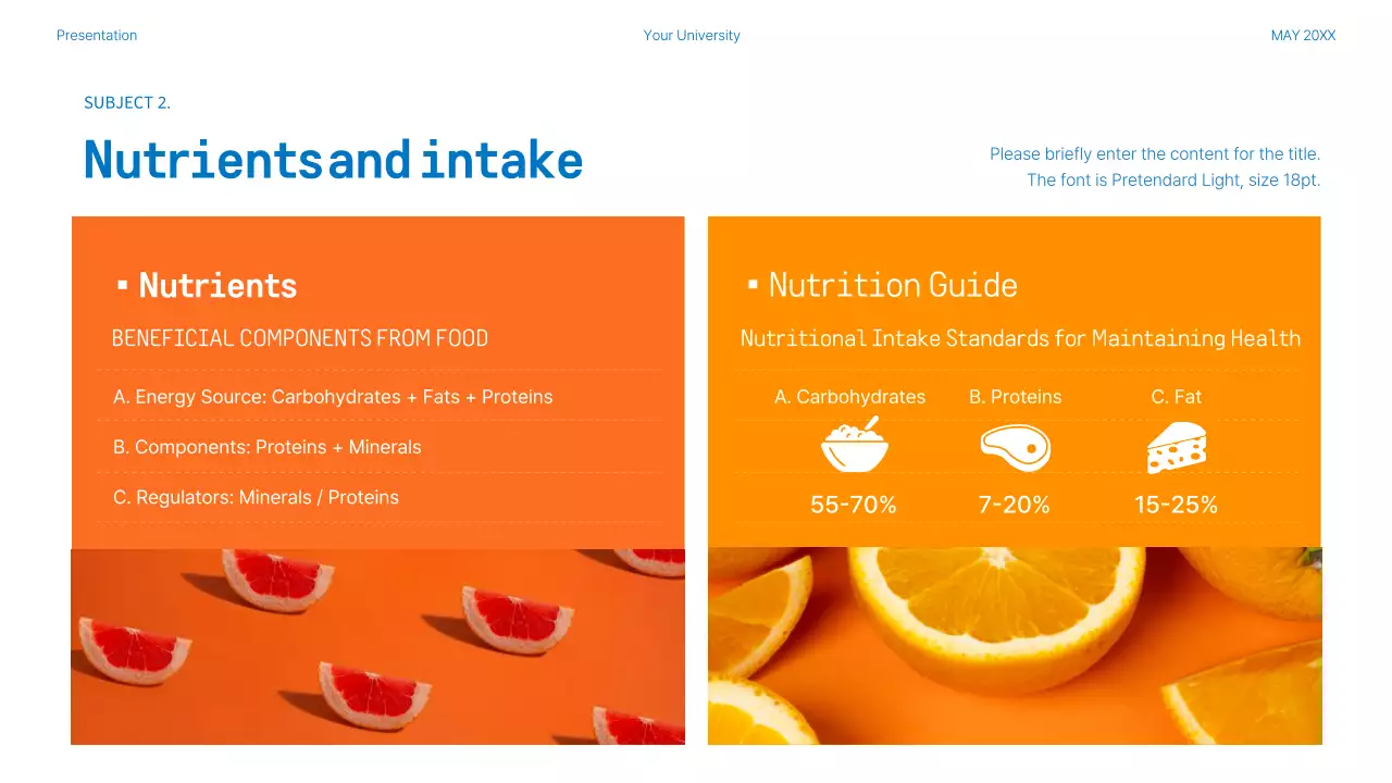 Blue Modern Nutrition Guide Presentation