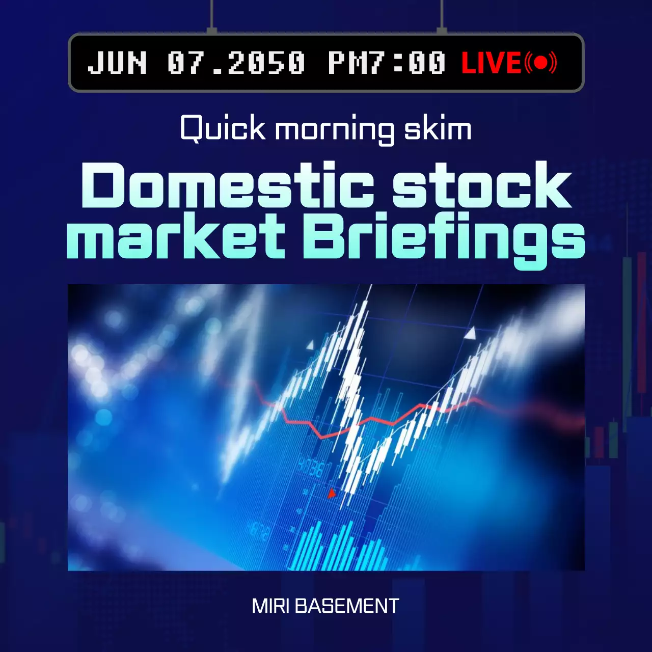 블루 모던 주식 보고서 프로모션 소셜 미디어 게시물