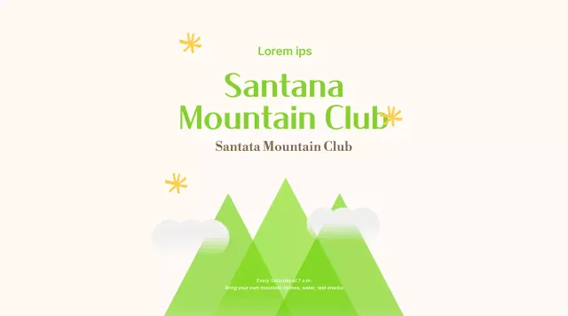 Klub gunung yang cerah dan berjiwa muda dengan warna kuning dan merah muda