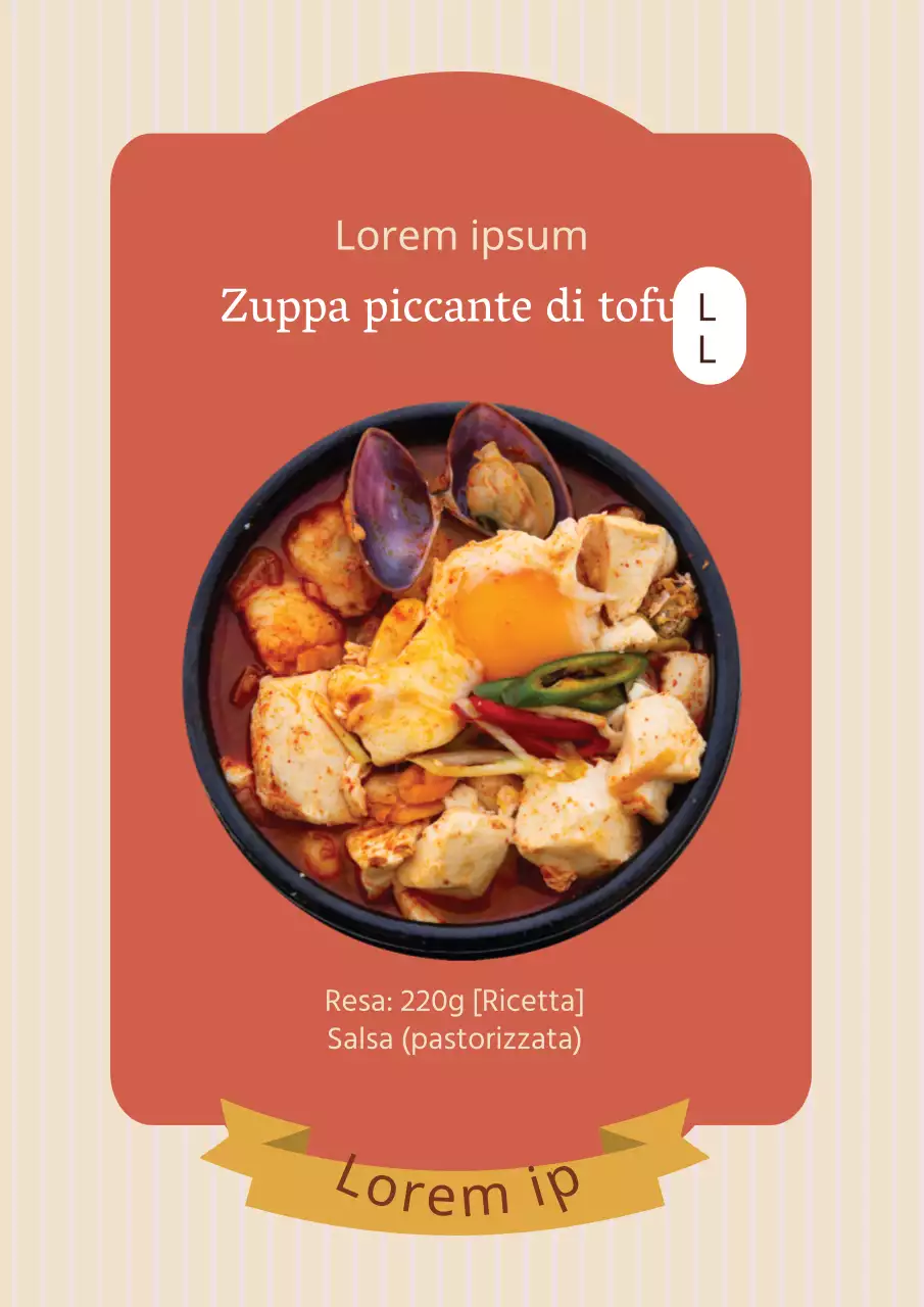 Poster di design per etichetta di prodotto semplice per salsa di pomodoro in colore arancione