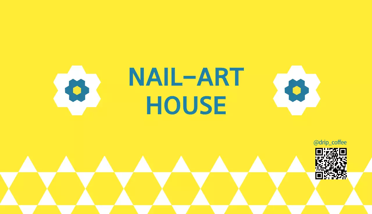 黄色 ポップ ネイルサロン 看板 名刺