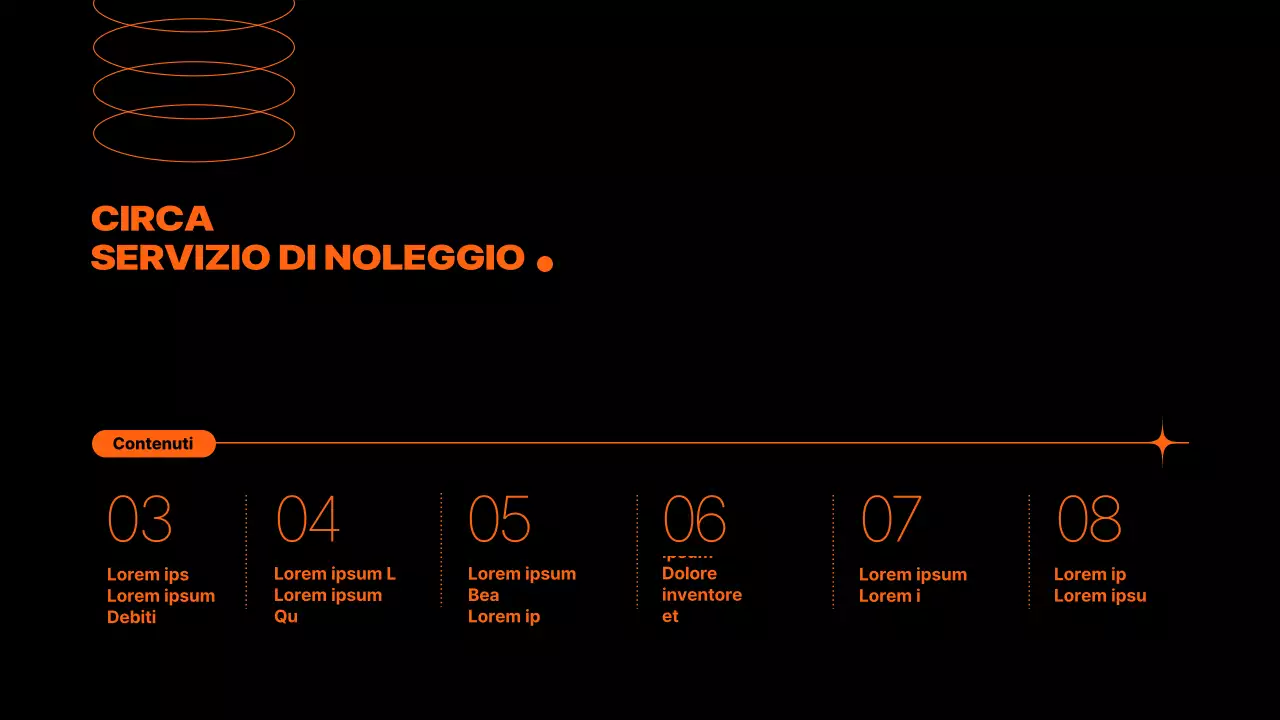 Proposta di servizio di noleggio elettrodomestici con elementi arancioni