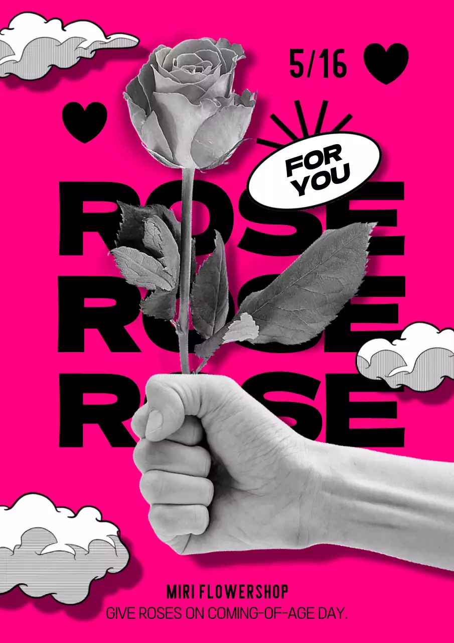 핑크 트렌디 로즈 프로모션 포스터