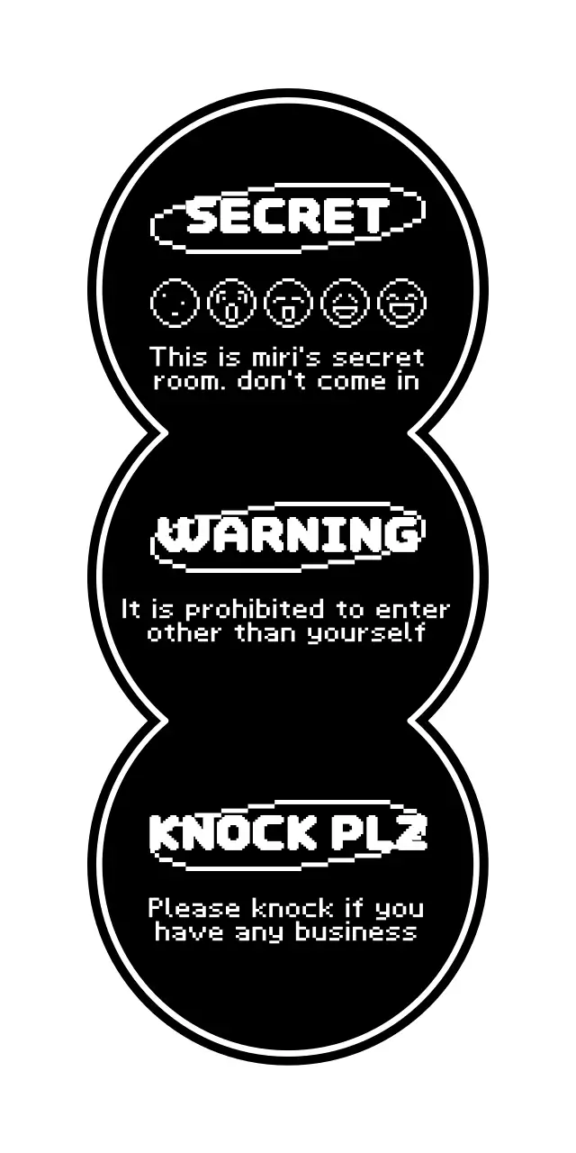 A style note on combining cute black and white dot illustrations with phrases