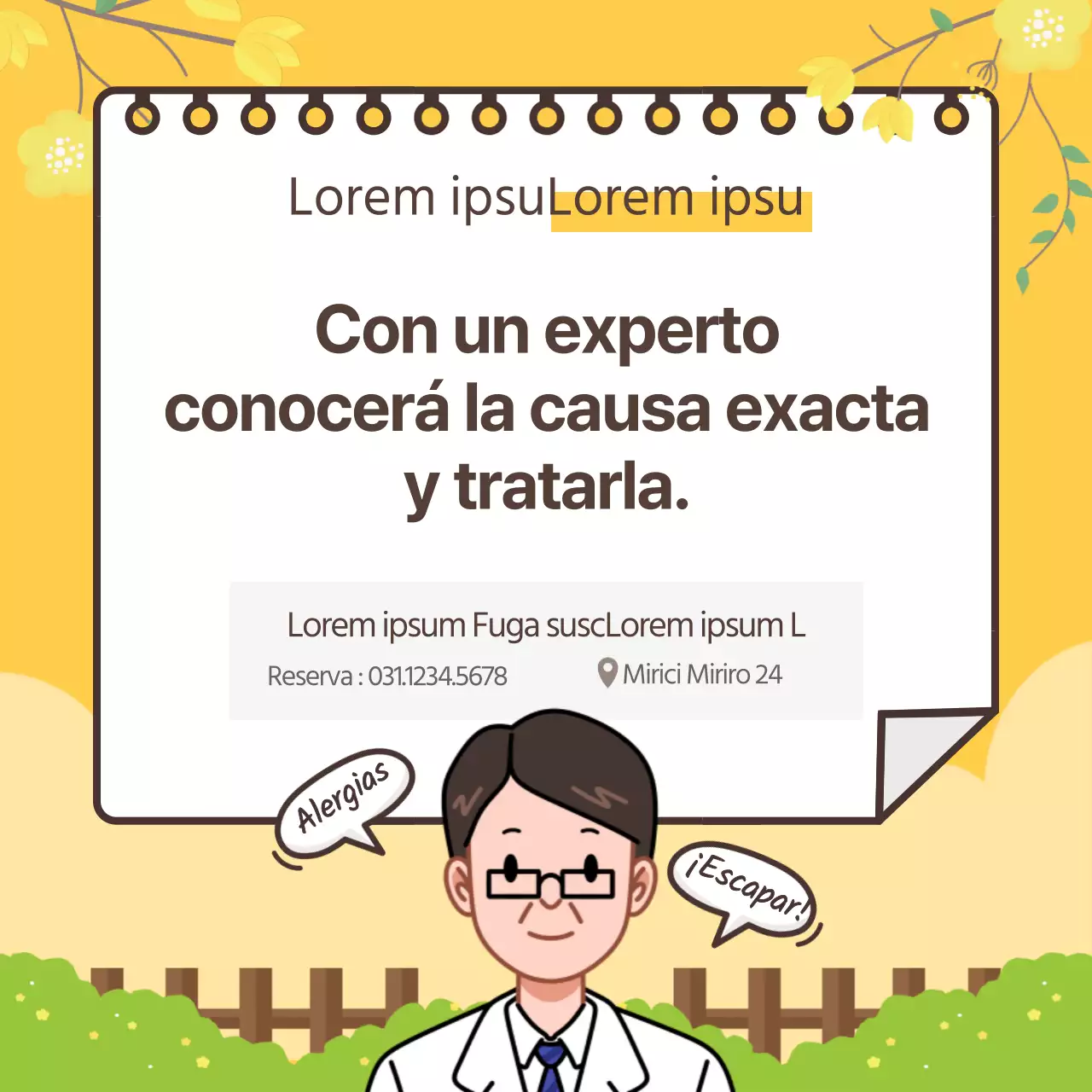 Diseño CardNews en amarillo