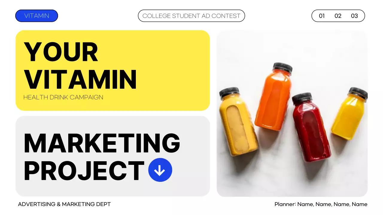 다채로운 현대 비타민 마케팅 프리젠테이션