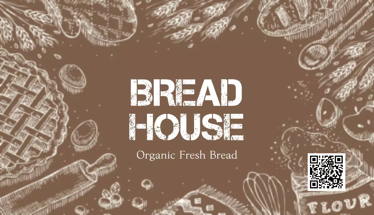 茶色 クラフト パン 看板 名刺