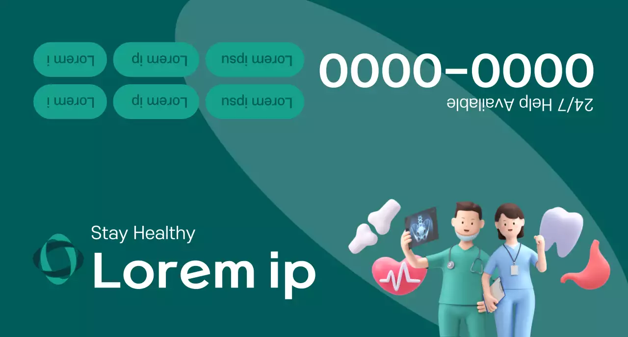 Sebuah karya promosi perusahaan asuransi dengan ilustrasi 3D bernuansa gelap dan ikon kesehatan.