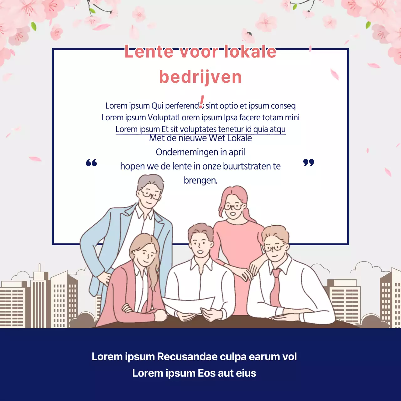 Marineblauw en grijs ontwerp voor informatie over bestemmingsplannen en vastgoedpromotie