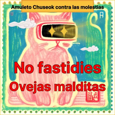 Amuleto oriental antilagio en tweet rojo y verde