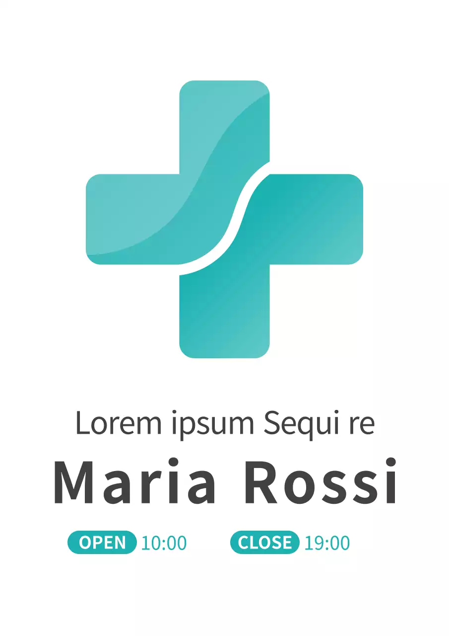 Insegna del logo della medicina di famiglia in stile semplice in menta e nero