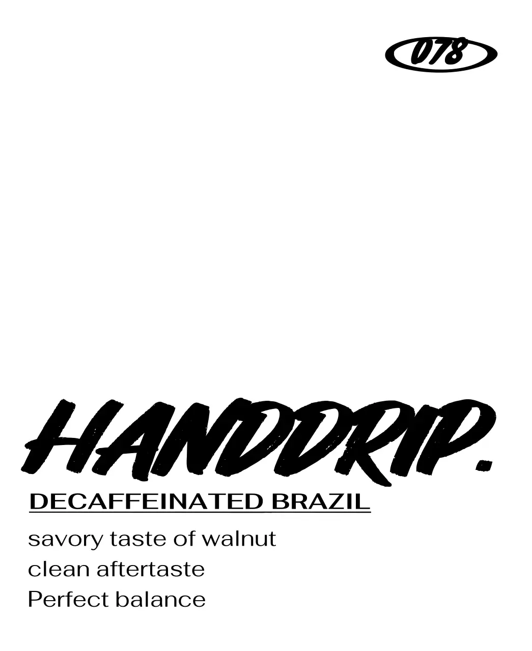 Desain dengan deskripsi kacang dalam teks hitam, kasar, dan ditulis tangan