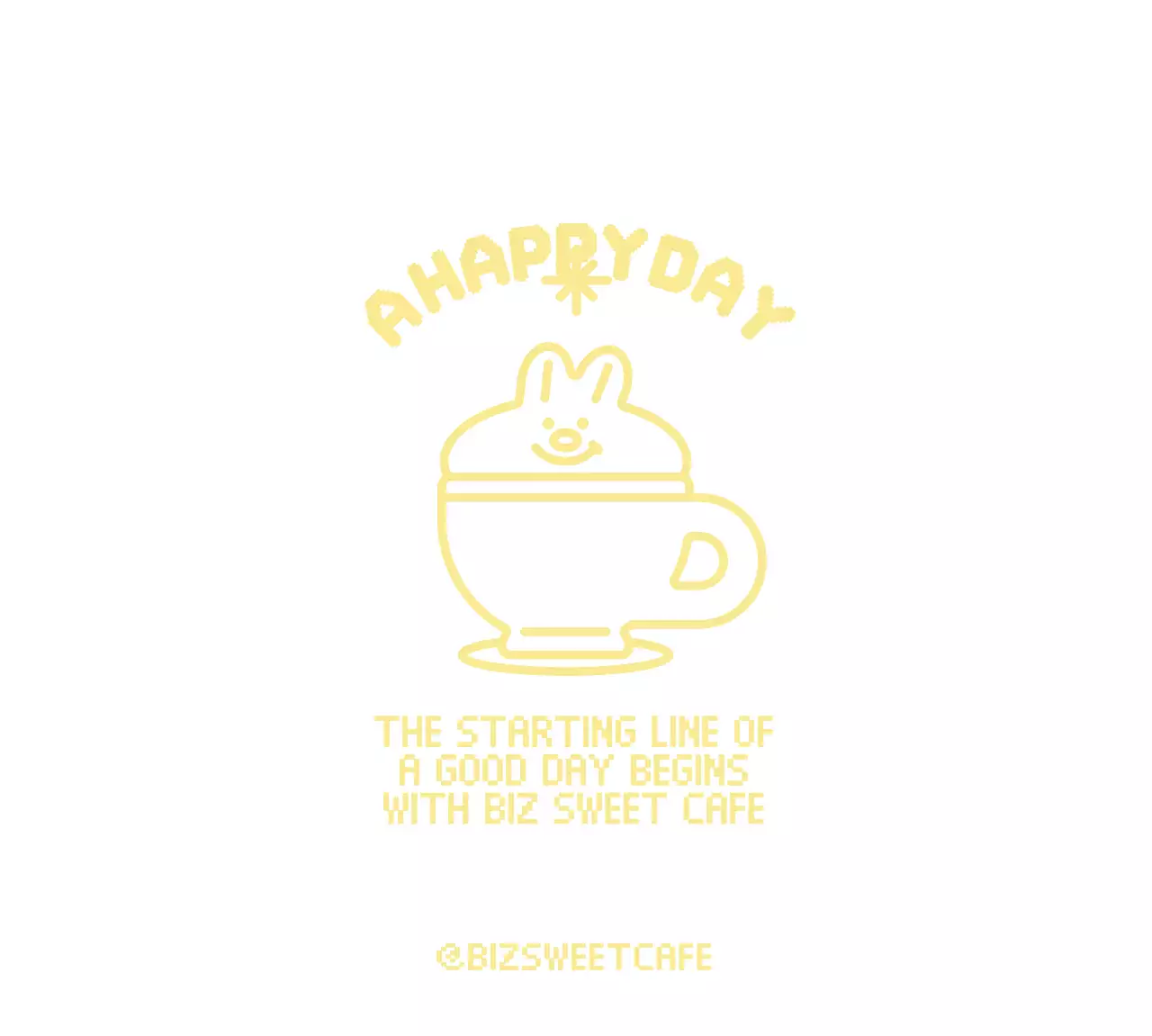 Untuk Cafegoods dengan gaya karakter kelinci krim kocok dalam cangkir kuning kecil yang lucu.