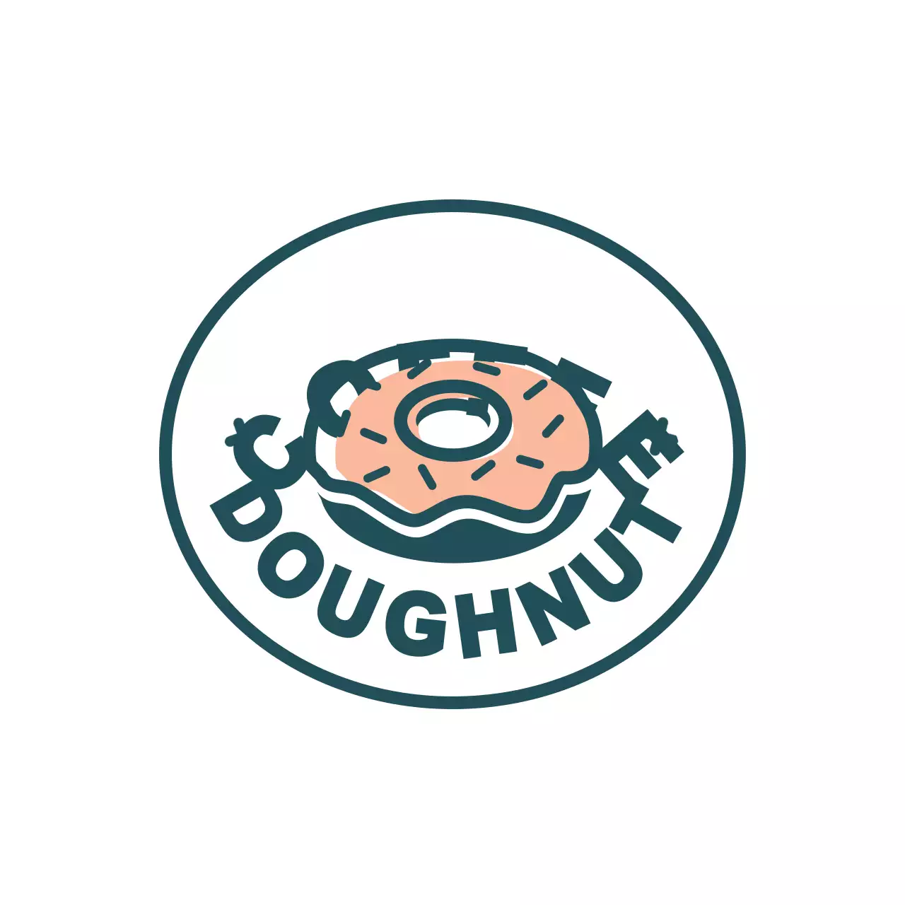 ピンク シンプル ドーナツ ロゴ