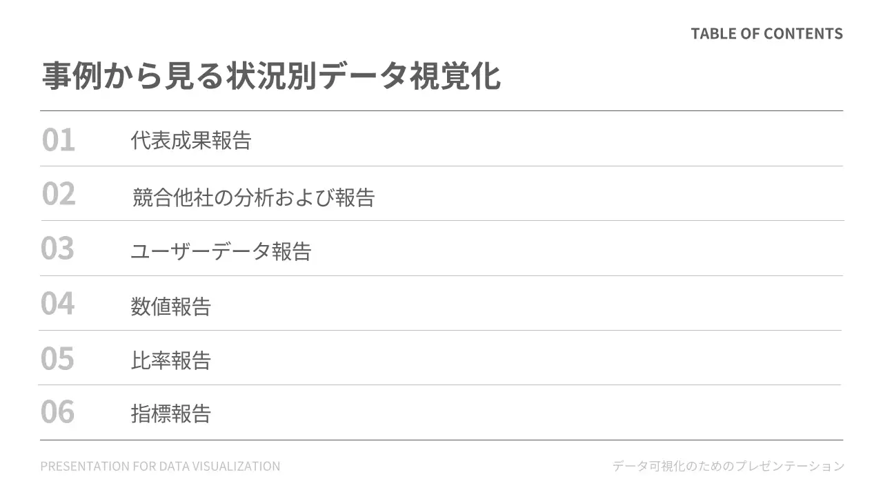 白黒 シンプル データ プレゼンテーション