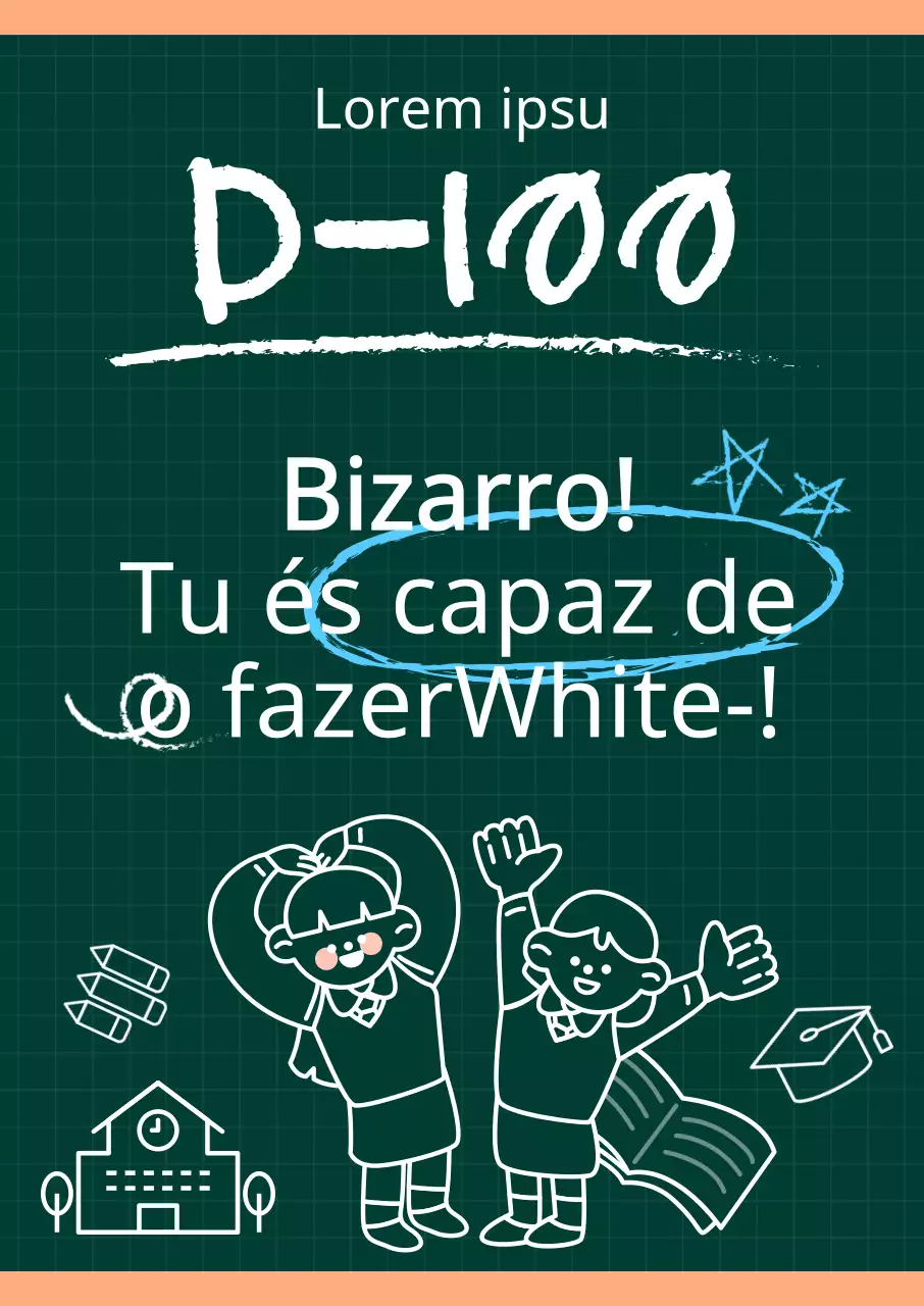 Cartaz de animação do dia de regresso dos SATs com conceito de quadro-negro