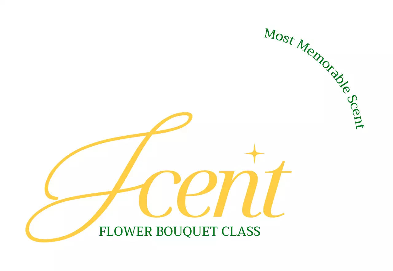 Simple green and yellow text to promote a flower shop